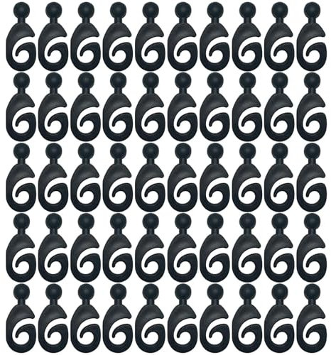 Gazebo Hooks - Curtin Loop Sphusing | Soporte de decoración al Aire Libre | 50 Piezas Ganchos de Ducha | Anillos de drapeas de drapeas múltiples Perchas a Prueba de óxido para Plantas de Cerca Patios