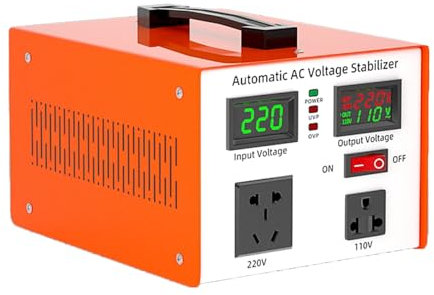 LADECNERHT Regolatore Tensione Automatico 220v 1000w/1500w/3000w/5000w Stabilizzatore Tensione Ultra Bassa, Doppio Schermo Visualizzazione Digitale Tensione Stabilizzatore Ca Monofase,2000W-220V
