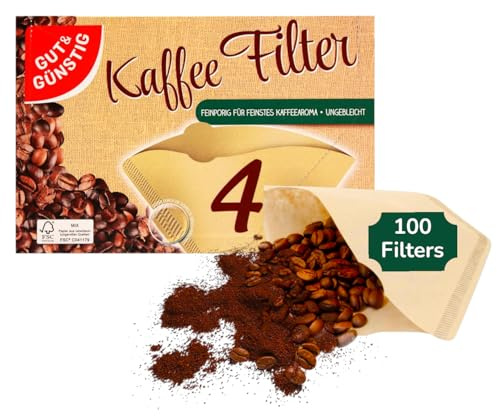 100 Pack - Coffee Filter Papers Size 04 – Disposable Unbleached Filters for Pour Over & Drip Coffee Makers, U-Shaped Filters for Smooth Brew