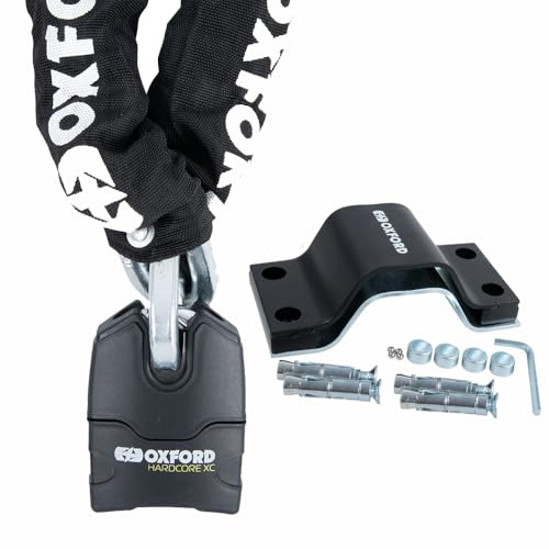 Oxford Hardcore XC13 Chaîne antivol antivol avec 3 clés haute sécurité avec force d'ancrage Oxford pour moto scooter 2 m