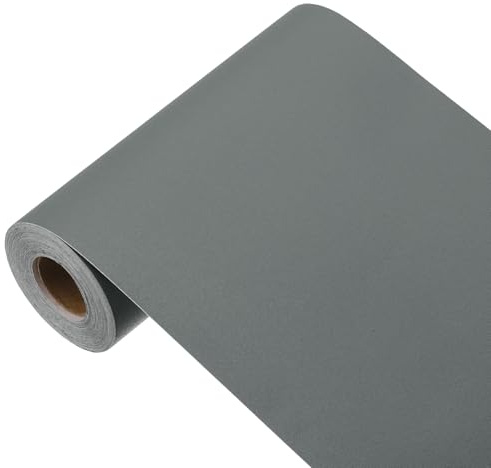 sourcing map Papier peint gris foncé, à décoller et à coller, papier peint autocollant en vinyle de couleur unie, décoration murale pour revêtement mural (998,2 x 15 cm, gris foncé)