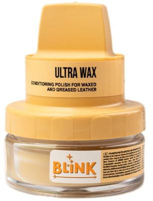 BLINK Ultra Wax 50 ml – Cera per scarpe nutriente per pelle grassa – Cura della pelle e crema per scarpe per nutrizione, levigatura e aspetto curato – Facile da applicare con spugna