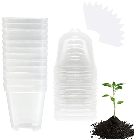 Macetas para viveros | 12 unidades Botellas transparentes de siembra y esquejes con Invernadero - Macetas - Para Esquejes Verduras Tomates Orquídeas Invernadero Interior Exterior