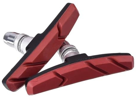 Bakre rullbromssats 2st Cykel V Bromsbelägg Gummi Friktionsskor Med Hållare För MTB landsvägscyklar Mute Rim Bromsblock Tillbehör(Red 2pcs)