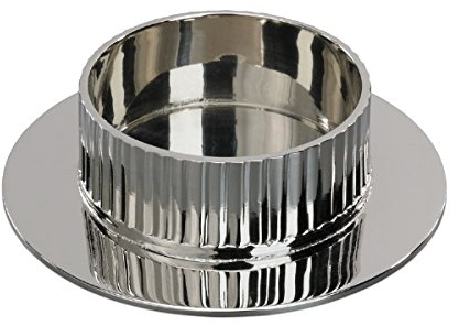 Kerzenleuchter Struktur Silber für Kerzen Ø 50 mm für Altarkerzen, Anlasskerzen, Taufkerzen, Kommunionkerzen, Hochzeitskerzen