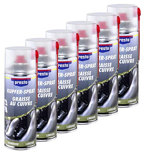 Presto! 6 x Cobre de Spray Cobre Spray Lubricante Lubricación 400 ML 306383
