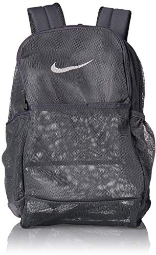 NIKE Brasilia Mesh Backpack 9.0, Flint Grey/Flint Grey/White, One Size