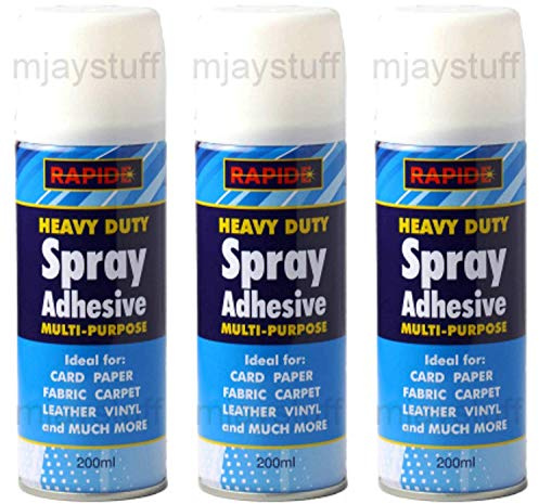 3x3 X Heavy Duty Glue Spray Adhesive Card Paper Carpet Leather Vinyl Fabric 200ml