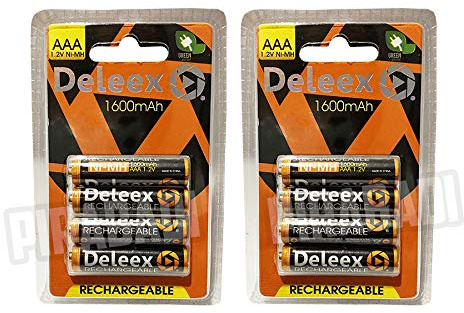 Lot DE 8 Piles ACCUS Batteries AAA LR03 1.2V NI-MH Rechargeable Mignon 1600mAh | REMPLACE Les Piles AAA 1.5V | AAA LR03 LR3 R03 R3 H03 H3 3A |Jouet TELECOMMANDE Lampe Voiture ETC. (AAA 1600mAh)