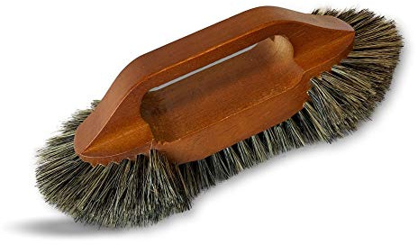 Kibros Brosse Meuble ébénisterie 1/2 tête Soie Grise Manche Bois teinté | Monture bois teinté avec poignée, garnissage soie grise, cirer lustrer dépoussiérer rénover entretenir meubles.