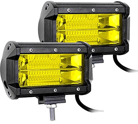 Willpower Led Arbeitsscheinwerfer Scheinwerfer 12V 24V 5 für Auto Traktor | 2x Zusatzscheinwerfer Rückfahrscheinwerfer 72W, 3500K Gelb, IP67 Wasserdicht, Offroad Beleuchtung für ATV LKW KFZ Boot