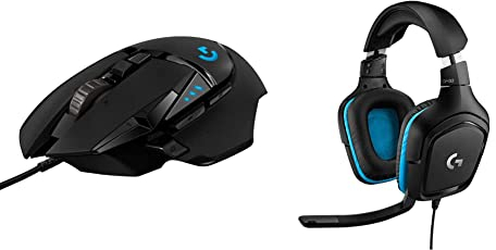 Logitech G432 kabelgebundenes Gaming-Headset, 7.1 Surround Sound, DTS Headphone:X 2.0 + Logitech G502 HERO High-Performance Gaming Maus, HERO 16000 DPI Optischer Sensor, RGB-Beleuchtung