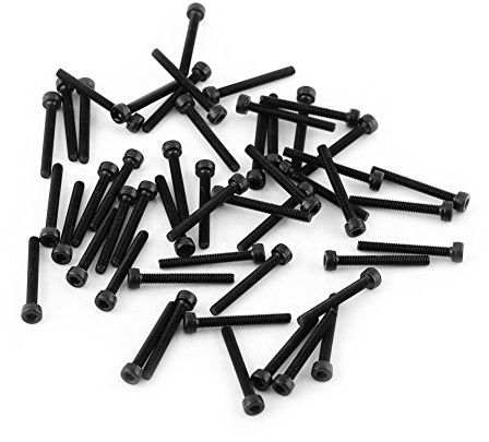 Kit de Vis Boulon Tête Cylindrique Six Pans M3, Noirs Vis à Six Pans Creux en Acier Au Carbone Allié de Qualité 12,9(M3*25mm【Entièrement Fileté】50 pcs/pack)