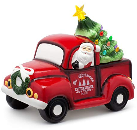 Mr. Christmas 85256 Nostalgic Truck - Tarro para galletas, cerámica, color rojo