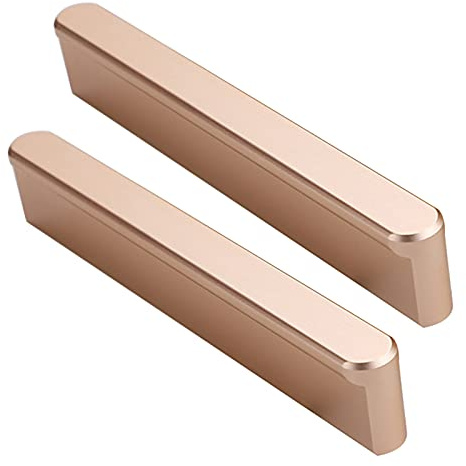 2x Möbelgriffe Türgriffe Küche Aluminiumlegierung Stangengriff Schrankgriffe Schubladengriffe Möbelknäufe Ziehgriffe Küchenschrank Knöpfe für Küchenschränke,Roségold (Hole distance 96mm)