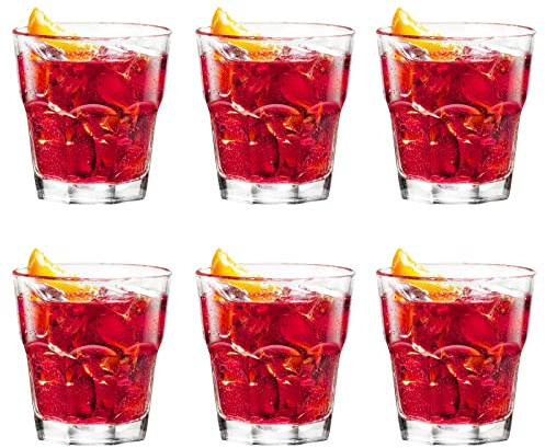 Glasmark KROSNO 1992 Juego De 6 Vasos De Whisky Gin Zumo Agua Soda En Vidrio Transparente Copas De Whisky 270 ml Apto Para Lavavajillas