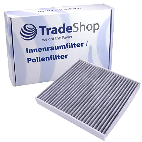 Trade-Shop Innenraumfilter/Pollenfilter mit Aktivkohle für Seat Leon, VW Passat, Passat Alltrack, Passat Variant, Passat Alltrack B8 Variant, Passat B8, kompatibel mit Touran
