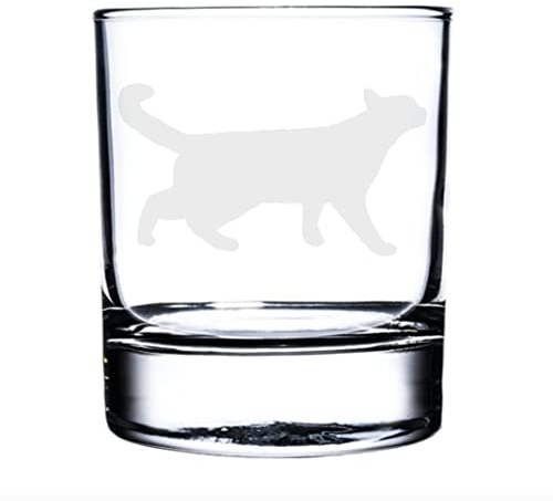 Walking Cat Engraved Whisky Glass, Cat Gift, Cat Glass, Gift for Women, Gift for Men