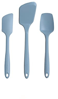 GIR: Get It Right - 3 Piece Silicone Utensil Set - Spatula, Flip & Spoonula - Non-Stick - Heat Resistant - Dishwasher Safe - Kitchen Utensils - Baking Supplies - BPA & BPS Free - Slate