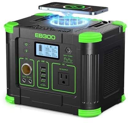 GRECELL Generatore solare portatile da 300 W da 288 Wh con USBC PD 60 W, presa 110 V perfetta per campeggio, viaggi all'aperto, backup domestico e viaggi