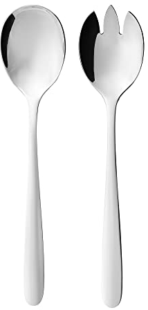 AMBITION Salatbesteck Edelstahl Salatlöffel Salatgabel elegant Schlichte Form Silber Farbe Roma Kollektion
