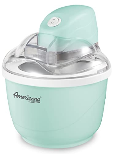 Elite Gourmet Americana Collection Elite EIM520M - Máquina automática de helados de 1 cuarto de galón, hecha en casa, yogur congelado, sorbete, gelatina, con recetas, menta