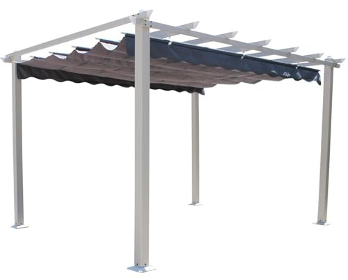 Decorspace Telo di ricambio per gazebo Astoria copertura in poliestere pergolato moderno 3 x 3 mt Grigio