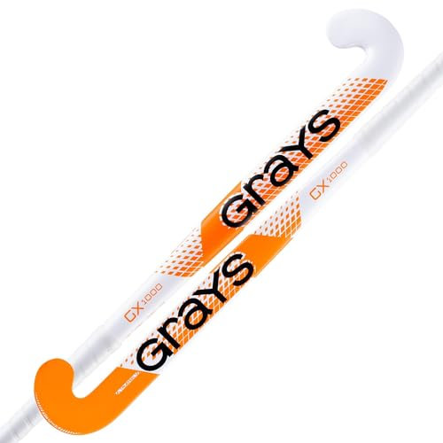 GRAYS GX1000 Ultrabow Junior Hockeyschläger, Weiß/Orange (2023/24), 71,1 cm, leicht