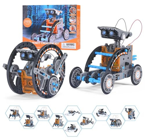 Toys for Ages 8-13,12 in 1 Stem Project Solar Robot Toy for 10 Years Old Autism Boy,Science Kits for Kids Age 8-14,Building Gear Toy Christmas Birthday Gift Idea for Boy Age 8 9 10 11 12 13 14