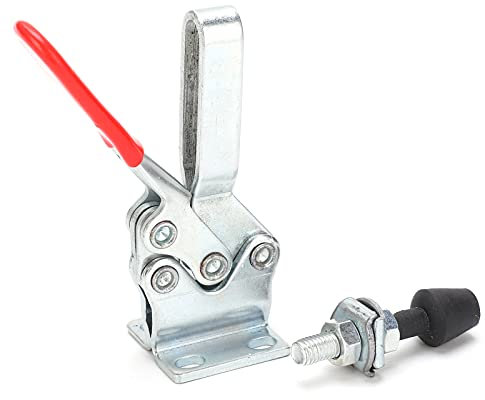 Toggle Clamp, 500 Lbs Holding Capacity, 225D Quick Release Horizontal Clamps, Hold Down Clamp with Rubber Pressure Tip for Woodworking Jigs and Fixtures, Welding, Drill Press, Crosscut Sled