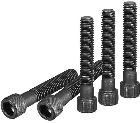 DTGN 3/8-16x2 Tornillo de Cabeza Hexagonal - 10 Unidades - para Sujetar Muebles - Tornillos de Cabeza Redonda de Acero al Carbono 12.9 con Cabeza Hexagonal - Negro