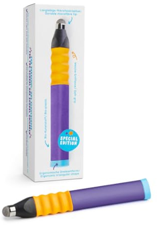 Edurino Eingabestift Ergonomisch – Dreipunktgriff für Kinder – Lila | Spielerisch Digital Lernen, Ergonomischer Stift, Dreipunktgriff & Schreibmotorik, Rechts- und Linkshänder, Für EDURINO App