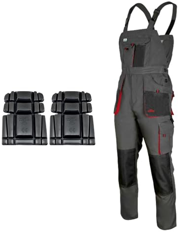 ART.MAS Classic Bib and Brace Dungaree Overalls, Pro Wear Workwear, S-3XL Size - Multipockets, Pocket For Knee Pads, Durable Triple Stitched Seams, 2 colors