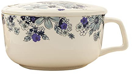 Keramische Ramenschalen, Porzellanschalen for Suppe, Suppentassenschalen, 900 ml Mikrowellen-Nudelschüssel im chinesischen Stil mit Deckel, Keramikschüssel for Schlafsaal, japanische Nudelschüssel, bl