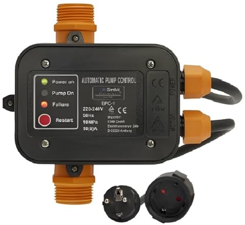 CHM GmbH® Automatischer Druckschalter EPC-1O für Gartenpumpe max. 1,1 Kw mit Trocklaufschutz, Druckwächter, Pumpensteuerung