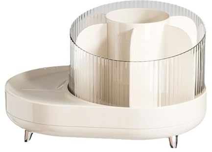 NOENNULL Rotating Makeup Organiser with Multiple Compartments Cosmetic Brush Storage Holder for Lipsticks