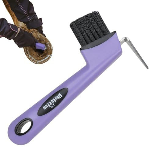 Yuemeuy Hufeisenbürste, Hufkratzer für - Tragbare Hoofpick-Hufpickbürste, robust - Horse Brushes Pferdehufpickel, feine Bürste, robuster Metallpickel für, Esel, Ziegen, Reifen und