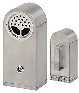 JDSHFEN Wandaschenbecher für den Außenbereich abschließbarer Wandaschenbecher aus Metall Wandaschenbecher für den Außenbereich Edelstahl Wandaschenbecher für den，Silver5-Outdoor-Standaschenbecher