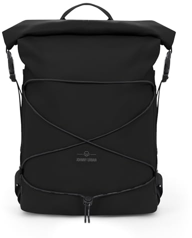 Johnny Urban Dry Bag Wasserdicht Schwarz - Myles - Wasserdichte Tasche 20L - Seesack Rolltop Rucksack für SUP, Outdoor, Strand, Kanu - Wasserfester Packsack