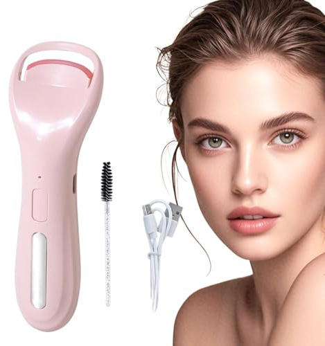 Elektrischer Eyelash Curler, 3 Temp Einstellungen, wiederaufladbar, Lash Curler, tragbares Makeup Tool, 5,12 x 1,57 x 0,59 Zoll, natürliche, langsame Locken, vielseitig einsetzbar, ideal für Frauen