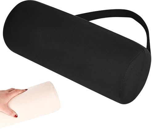 Trendecor Lumbar Roll Lumbar Support Cushion 11 Inch Adjustable Round Lumbar Pillow with Removable Washable Cotton Cover Lumbar Support Pillow for Office Chair Car Couch Black