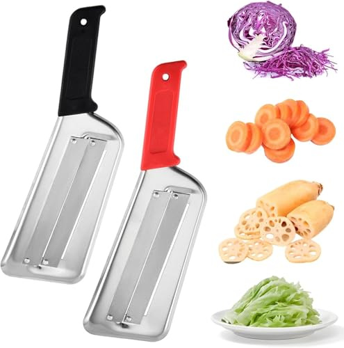 DAO-UPPSE Couteau Hachoir en Acier Inoxydable, Coupe-Colza 2025, Couteau Hachoir en Acier Inoxydable, Coupe-légumes Multifonction de Cuisine(Red+Black)