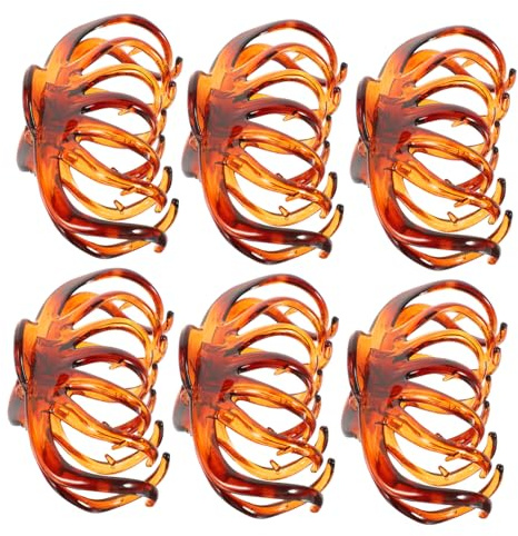 FONDOTIN 6 Pezzi Grandi Fermagli per Chioma Artiglio Antiscivolo, Pinze per Chioma Spessi e Sottili in Plastica Anallergica, Accessori per Styling Donna per Acconciature Resistenti alla Moda