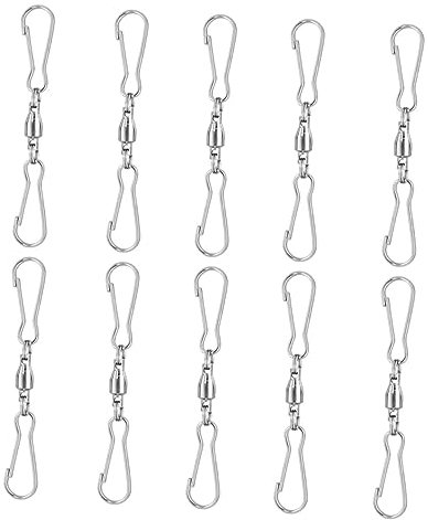 SOIMISS 10pcs Rotatable Spiral Tails Hangers Reusable Dual Clips for Windsocks Wind Chimes and Party Decor Strong Bearing Capacity for Festivals