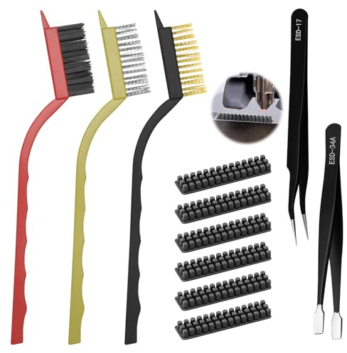 3D Drucker Zubehör Set 11teiliges Reinigungsset mit 6 Silikon Düsenbürsten 3 Kupferbürsten & 2 Pinzetten Passend für Bambu Lab A1 Kompatibel mit Bambulab 3D-Drucker, Nozzle Cleaner für Filamentreste