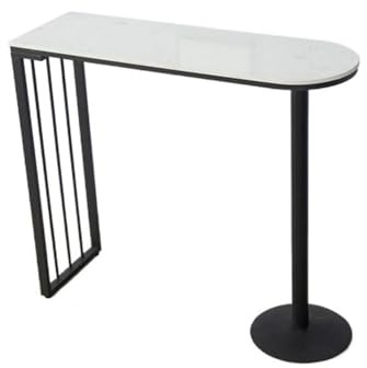 Bartabeller Marmorbarbord med metallram Hemljus Lyxigt högt köksmatbord Bar Bordets Högbord(Svart,180 * 40 * 105cm)