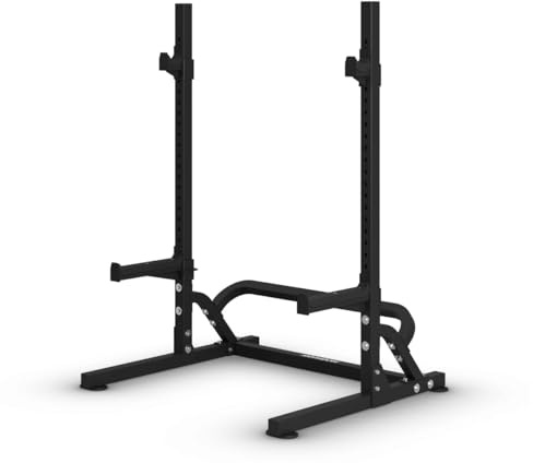 HORIZON FITNESS SQUAT RACK HSR30 – SOPORTE COMPACTO PARA SENTADILLAS CON 21 POSICIONES, BRAZOS DE SEGURIDAD, COMPATIBLE CON BARRAS OLÍMPICAS, ESTRUCTURA REFORZADA