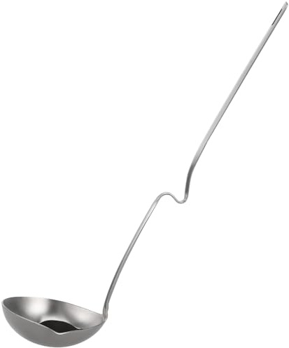 BESPORTBLE Cuchara Coladora de Aceite de Acero Inoxidable 304 Cucharón Sopero Filtro para Separación de Aceite Mango Anti-Calor Utensilio de Cocina para Sopa y Caldo