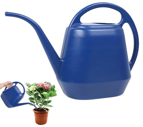 AwnsIMfreien Annaffiatoio da Esterno, Annaffiatoio in plastica per Giardino 4L Manico Lungo Esterno Leggero Idratare Acqua per Piante da Interno Blu Scuro, 1 Gallone