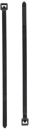 Merriway BH05930 (100 Pcs) Black Releasable Cable Tie, 3.6 x 100 mm (3/32 Inch x 4 Inch) - Pack of 100 Pieces